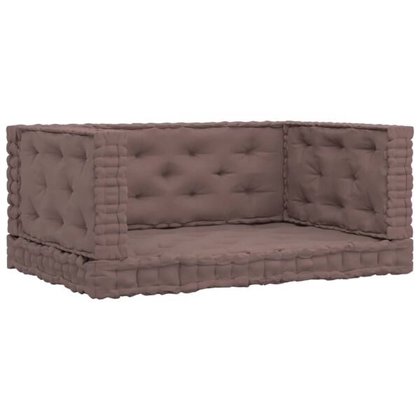 vidaXL Cojines para palets de suelo 4 unidades algod&oacute;n gris taupe