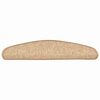 vidaXL Felpudos para escaleras 15 uds 65x21x4 cm Marr&oacute;n claro Semicircular Grande