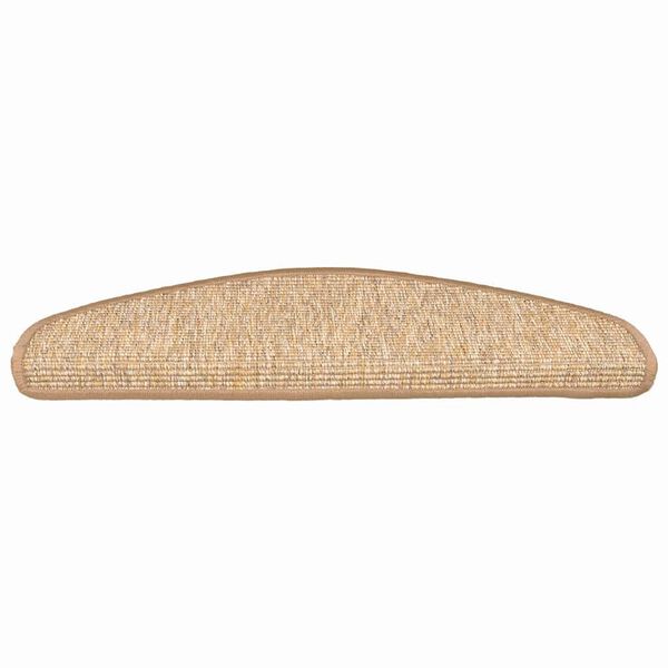vidaXL Felpudos para escaleras 15 uds 65x21x4 cm Marr&oacute;n claro Semicircular Grande