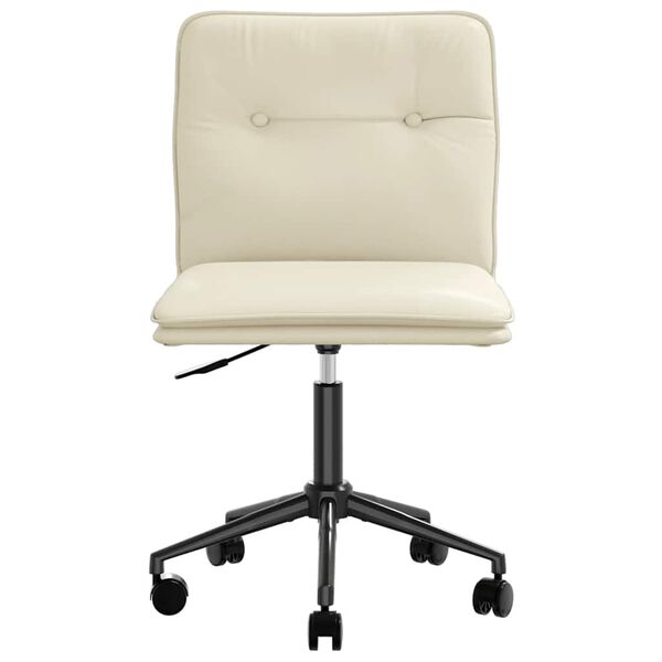 vidaXL Sillas de comedor 2 unidades cuero sintético crema