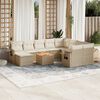 vidaXL Set de sof&aacute;s de jard&iacute;n 11pzas con cojines rat&aacute;n sint&eacute;tico beige