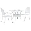 vidaXL Conjunto de mesa de jard&iacute;n 3 pcs Blanco Aluminio fundido