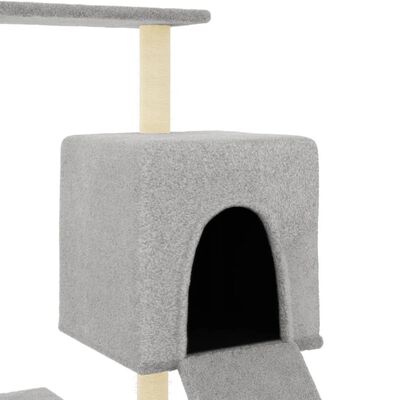 vidaXL Rascador para gatos con postes de sisal gris claro 130,5 cm