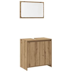 vidaXL Juego de muebles ba&ntilde;o 2 piezas madera ingenier&iacute;a roble artisan