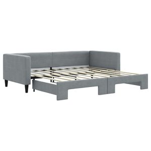 vidaXL Sof&aacute; cama nido tela gris claro 90x190 cm