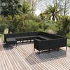 vidaXL Set muebles de jardín 12 pzas y cojines ratán sintético negro