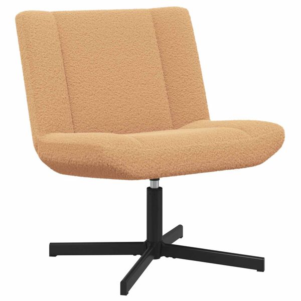 vidaXL Silla giratoria Beige 63 x 75 x 76 cm Piel de oveja