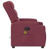 vidaXL Sillón de masaje reclinable de tela color vino tinto