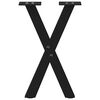 vidaXL Patas para mesa de centro en forma de X (2 unidades), color negro, 28 x (42-43) cm, acero