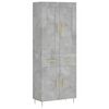 vidaXL Aparador alto madera contrachapada gris hormig&oacute;n 69,5x34x180 cm