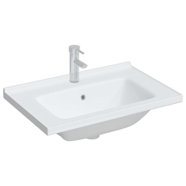 vidaXL Lavabo de ba&ntilde;o rectangular cer&aacute;mica blanco 71x48x19,5 cm