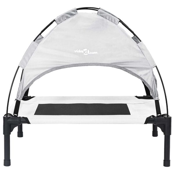 vidaXL Cama para perro Manual Gris Plateado 76 x 62 x 70,5 cm Acero