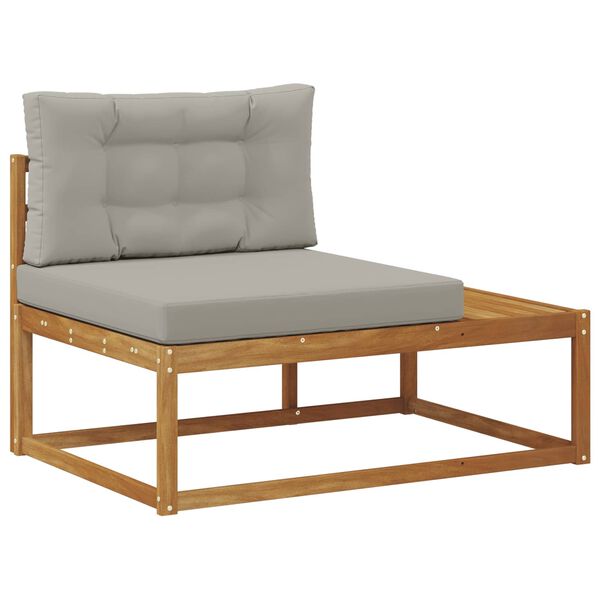 vidaXL Conjunto de sof&aacute;s de exterior 3 Pieza Gris Natural y Claro