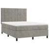 vidaXL Cama box spring con colch&oacute;n terciopelo gris claro 140x190 cm
