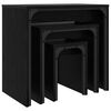 vidaXL Mesa de Caf&eacute; 3 pcs Roble Negro Madera de ingenier&iacute;a
