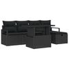 vidaXL Conjunto de sof&aacute; de jard&iacute;n 6 uds. Negro rat&aacute;n sint&eacute;tico