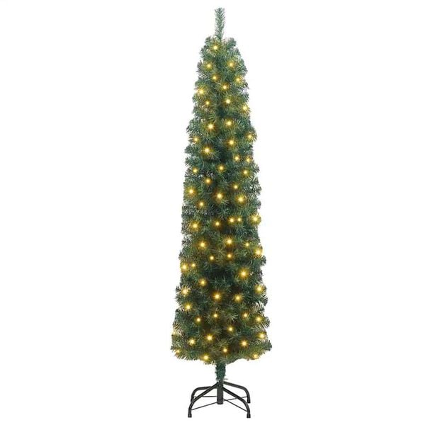 vidaXL Árbol de Navidad artificial Verde 180 cm PVC, Acero y Plástico