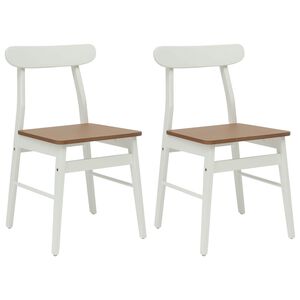 vidaXL Silla de comedor 2 uds. Madera de Caucho S&oacute;lido y Natural