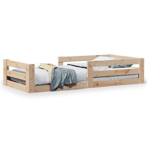vidaXL Estructura de cama sin colch&oacute;n madera maciza pino 75x190 cm