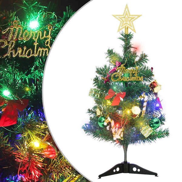 vidaXL Mini &aacute;rbol de Navidad artificial con 20 luces LED verde 45 cm