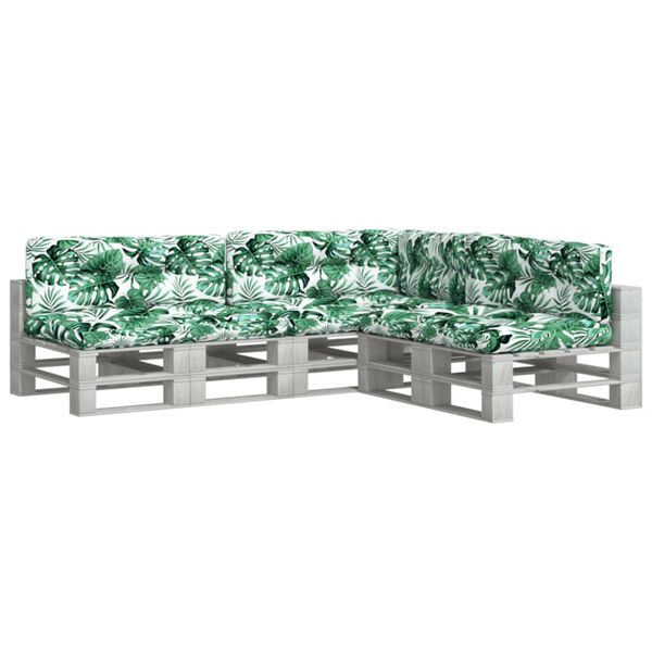 vidaXL Cojines para pal&eacute;s 7 piezas tela estampado de hojas