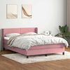 vidaXL Cama box spring con colch&oacute;n terciopelo rosa 160x210 cm