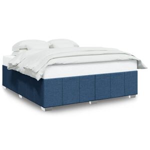 vidaXL Cama sin colch&oacute;n tela azul 200x200 cm