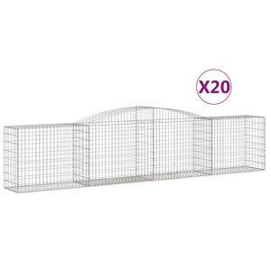 vidaXL Cestas de gaviones 20 uds forma de arco hierro 400x50x80/100 cm