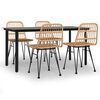 vidaXL Juego de comedor de jard&iacute;n 5 piezas rat&aacute;n sint&eacute;tico