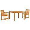 vidaXL Conjunto de Comedor de Jardín 3 pcs Marrón