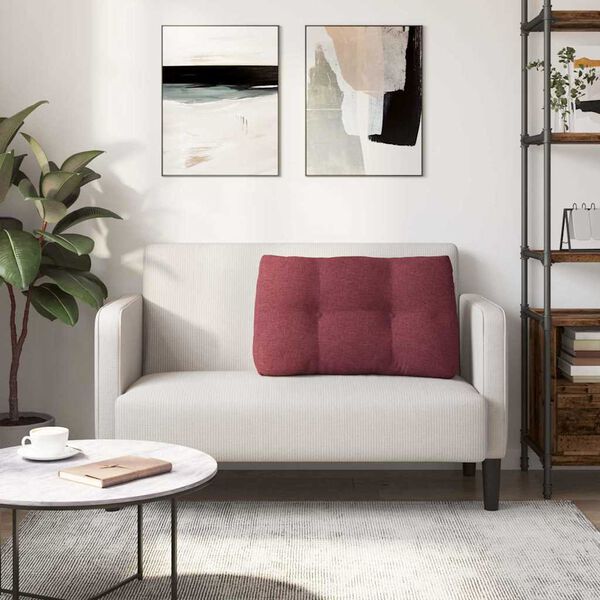 vidaXL Cojín de Espalda Rojo vino 80 x 24 x 50 cm tela