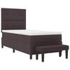 vidaXL Cama tipo Box Spring con colch&oacute;n Marr&oacute;n Oscuro 80 x 200 cm tela