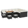 vidaXL Conjunto de sof&aacute;s de jard&iacute;n 13 uds. Negro rat&aacute;n sint&eacute;tico