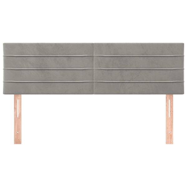 vidaXL Cabeceros 2 unidades terciopelo gris claro 72x5x78/88 cm