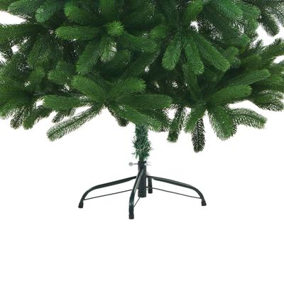 vidaXL Árbol de Navidad preiluminado con luces y bolas verde 210 cm