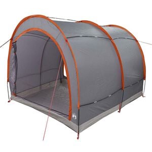 vidaXL Tienda para guardar bicicletas con techo Gris y naranja tafet&aacute;n