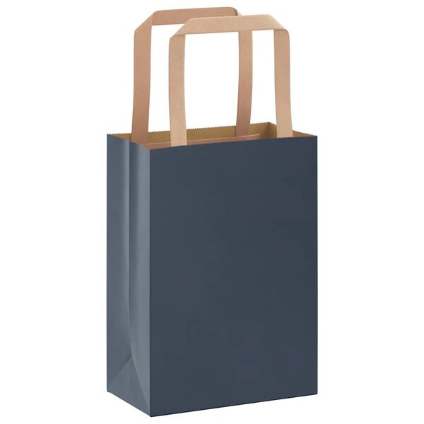 vidaXL Bolsas de papel con asas 50 uds azul 15x8x21 cm