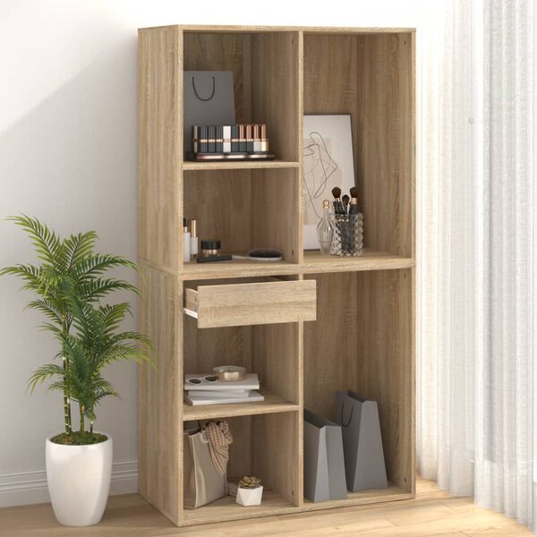 vidaXL Armario maquillaje madera contrachapada roble Sonoma 80x40x75cm