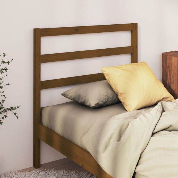 vidaXL Cabecero de cama madera maciza de pino marr&oacute;n miel 81x4x100 cm
