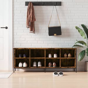 vidaXL Zapatero madera de ingenier&iacute;a roble ahumado 131x35x50 cm