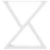 vidaXL Patas para mesa de comedor (2 unidades), color blanco, 70 x (72-73,3) cm, acero