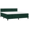 vidaXL Cama box spring con colch&oacute;n terciopelo verde oscuro 160x200 cm
