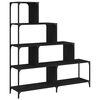 vidaXL Librer&iacute;a con 4 pelda&ntilde;os madera ingenier&iacute;a negro 139x33,5x149 cm