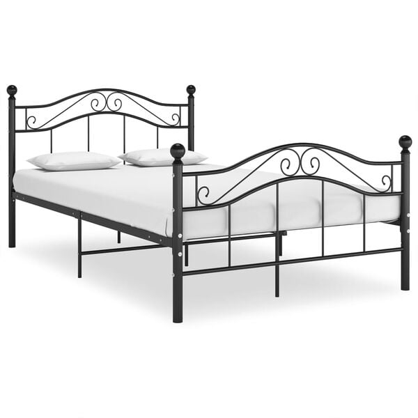 vidaXL Estructura de cama sin colch&oacute;n metal negro 120x200 cm