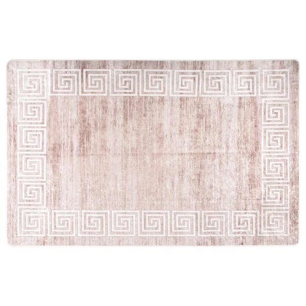 vidaXL Alfombra lavable beige 80x150 cm