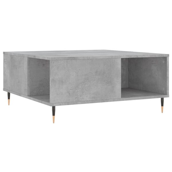 vidaXL Mesa de centro madera contrachapada gris hormig&oacute;n 80x80x36,5 cm