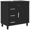 vidaXL Vanidad de ba&ntilde;o con lavabo con caj&oacute;n Negro 60 x 35 x 60 cm