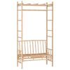 vidaXL Banco de jardín con pérgola bambú 116 cm
