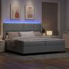 vidaXL Cama Box Spring LED con colch&oacute;n Gris Claro 200 x 200 cm tela