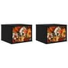vidaXL Mesita de noche de pared GENNEP 2 uds. Roble Negro